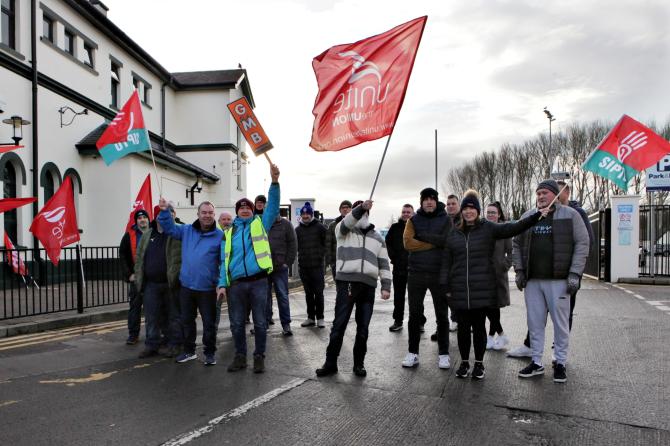 Bus and train workers on strike