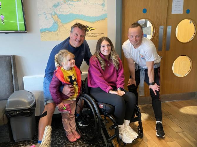 Teachers complete Port to Port swim for former pupil